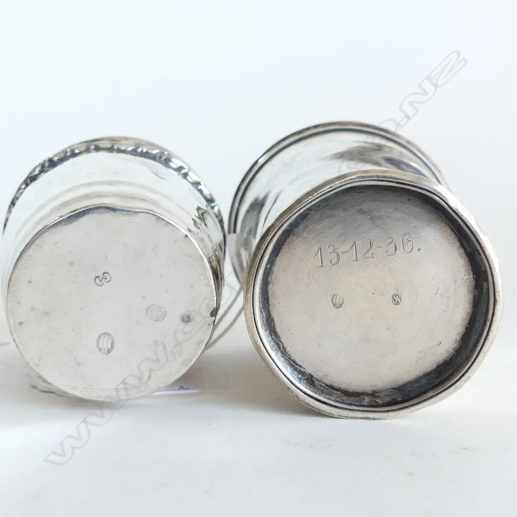 2 DANISH SILVER  SHOT GOBLETS 94GMS Image 1++