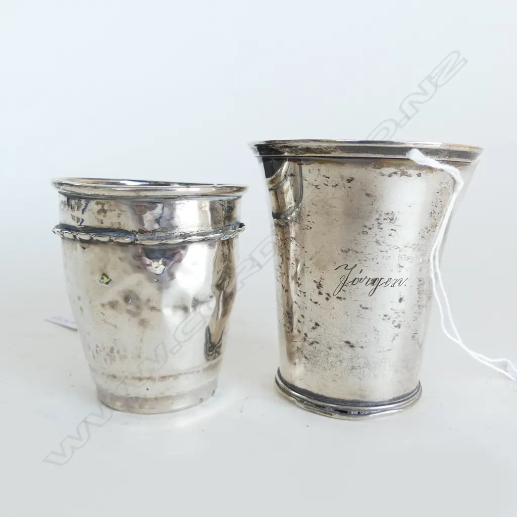 2 DANISH SILVER  SHOT GOBLETS 94GMS Image 1++