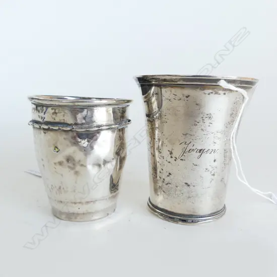 2 DANISH SILVER  SHOT GOBLETS 94GMS