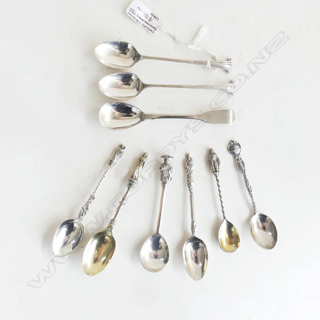 SMALL COLLECTION APOSTLE SPOONS COFFEE SPOONS SALT SPOON 8 IN TOTAL 124GMS Image 1++