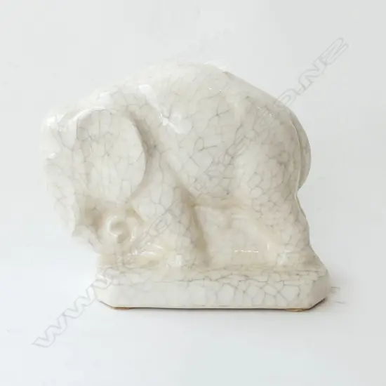 BLANC DE CHIN CRACKLE GLAZE ELEPHANT H150MM