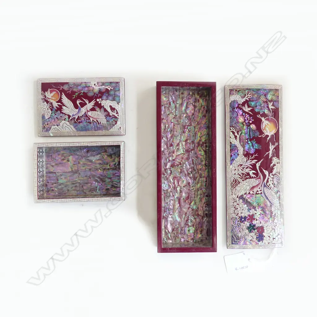 2 ABALONE & MOP INLAID BOXES W.220mm Image 1++