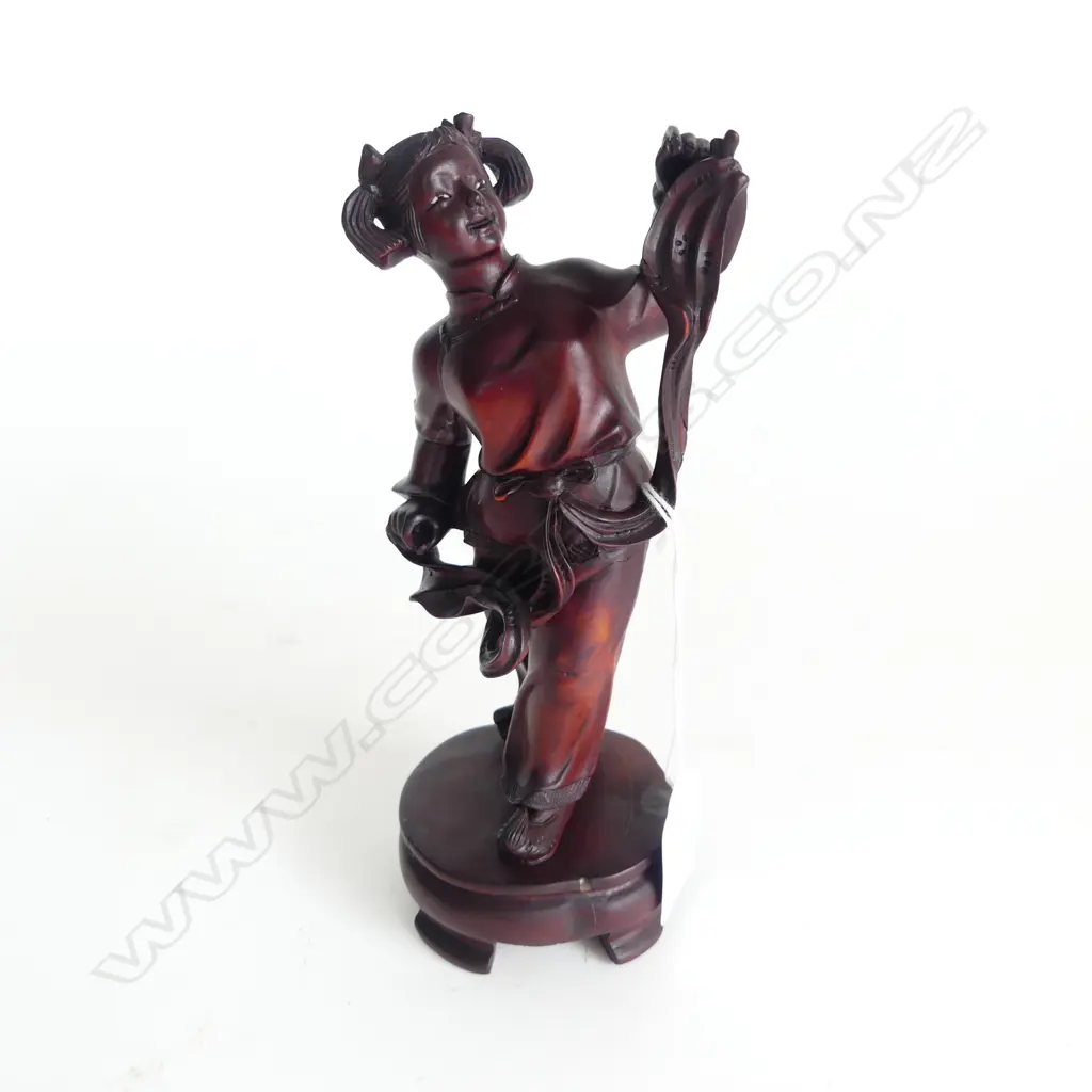 CHINESE WOODEN DANCER CARVING H.185mm Image 1++