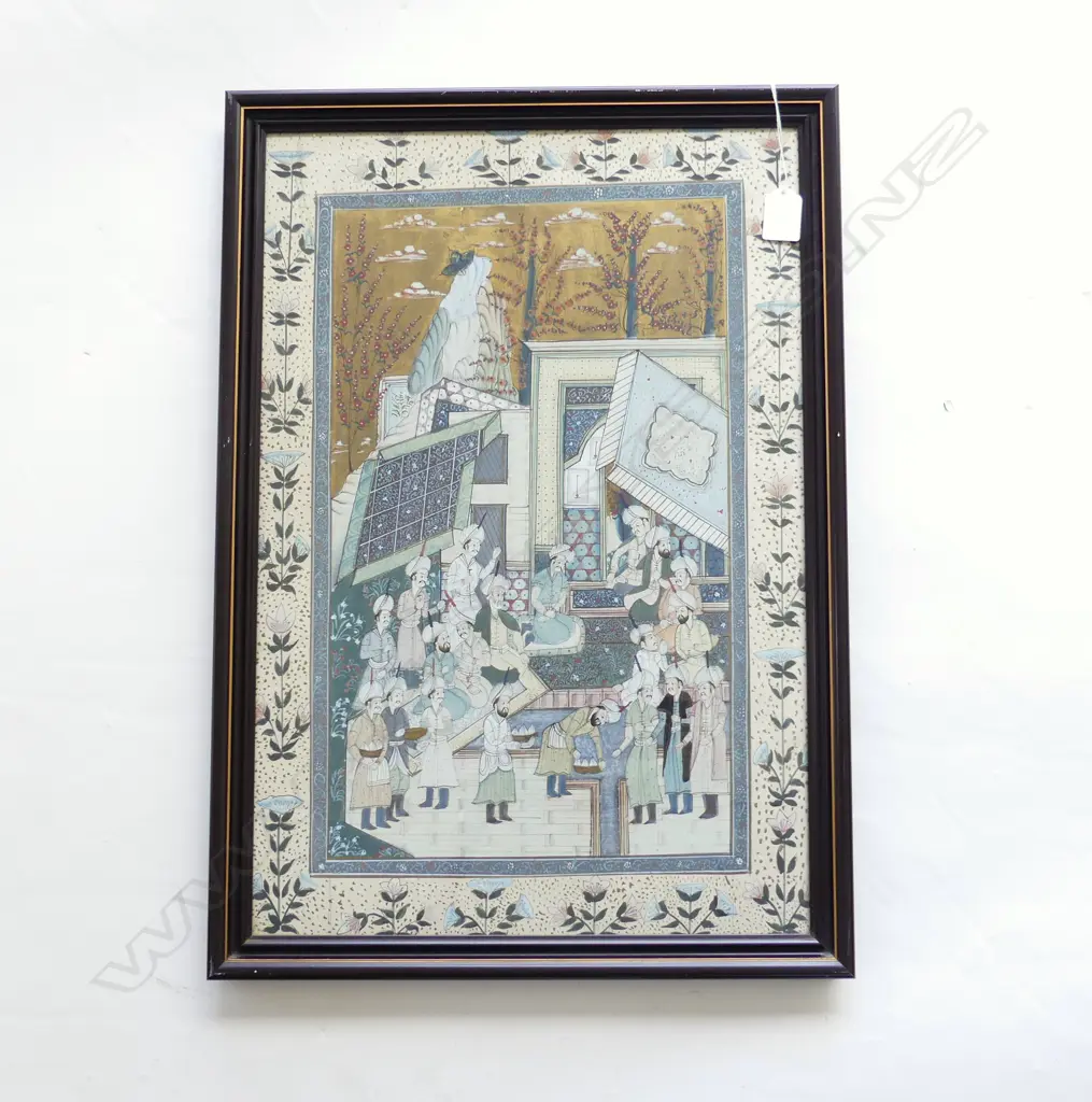 A 19th CENTURY PERSIAN PAINTING  framed 520 x 350mm Image 1++