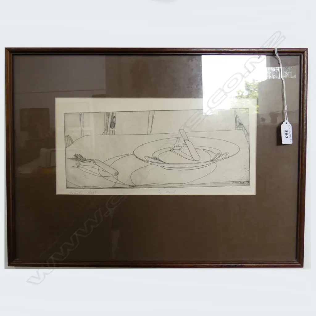 GRAHAM SYDNEY 'THE MEAL' ETCHING, A/P, 150x315mm signed entitled & dated Image 1++