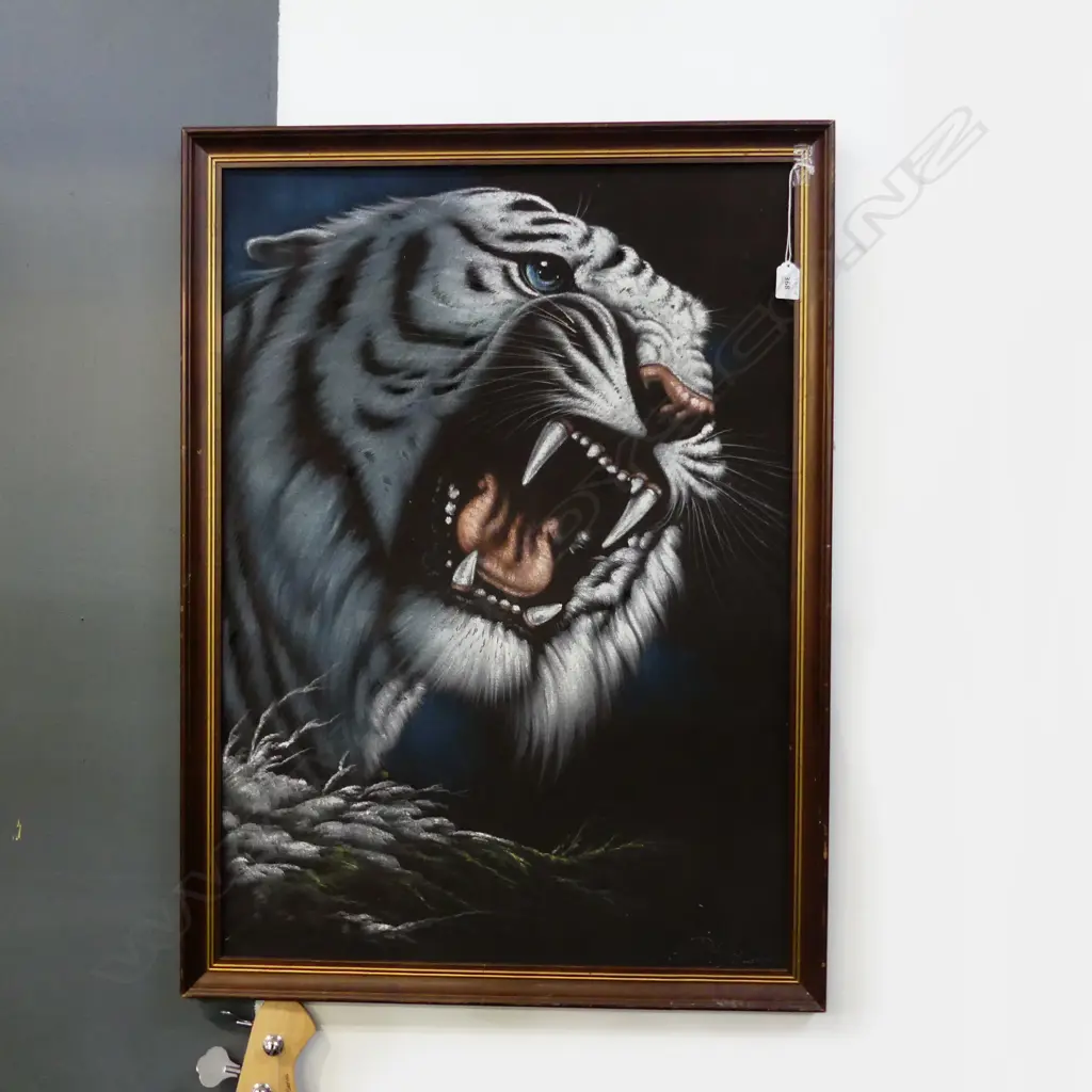 TIGER FELT WORK INDISTINCTLY SIGNED 790 x 570mm Image 1++