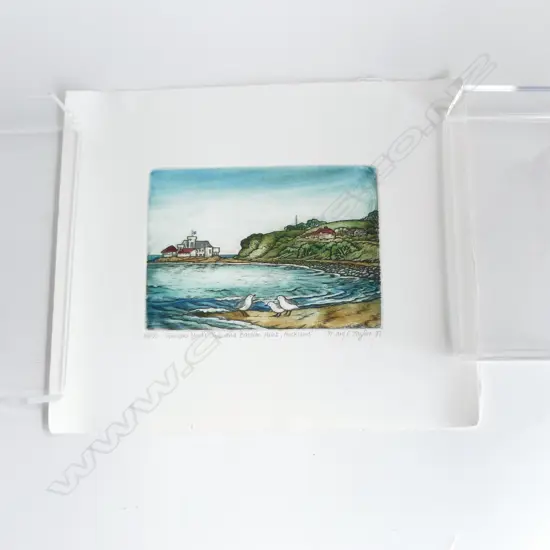 MARY E TAYLOR ETCHING 'TAMAKI YACHT CLUB & BASTIAN POINT' 69/150, UNFRAMED, 260 x 300mm (paper size)