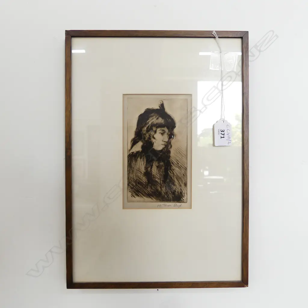 TREVOR LLOYD ETCHING, MAORI GIRL 150x90mm Image 1++