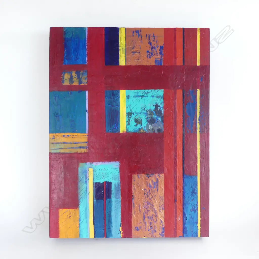 ANNE REITHMAIER 'SURELINE' 1998 abstract oil on board 530 x 400mm Image 1++