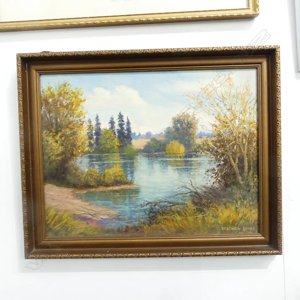 1977 STEPHEN SIMS OIL ON BOARD ‘THE WAIKATO RIVER AT HAMILTON’, W.530MM L.430MM Image 1++