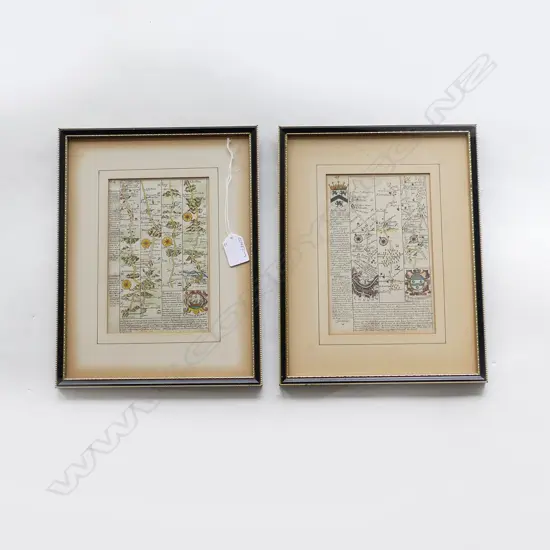 2 FRAMED ENGLISH TOWN PRINTS 180x115mm