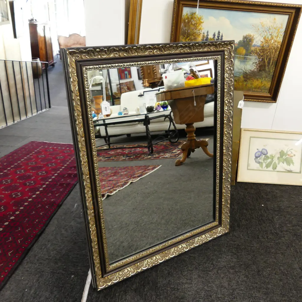 ORNATELY FRAMED MIRROR w GILDED HIGHLIGHTS, H.570 x 700mm Image 1++