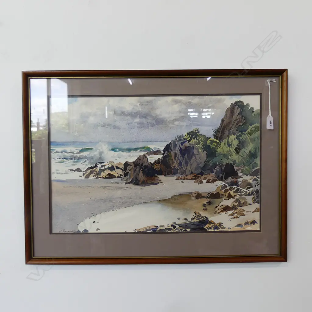 V. SIMMONS, W/C, COASTAL SCENE, 350x530mm Image 1++