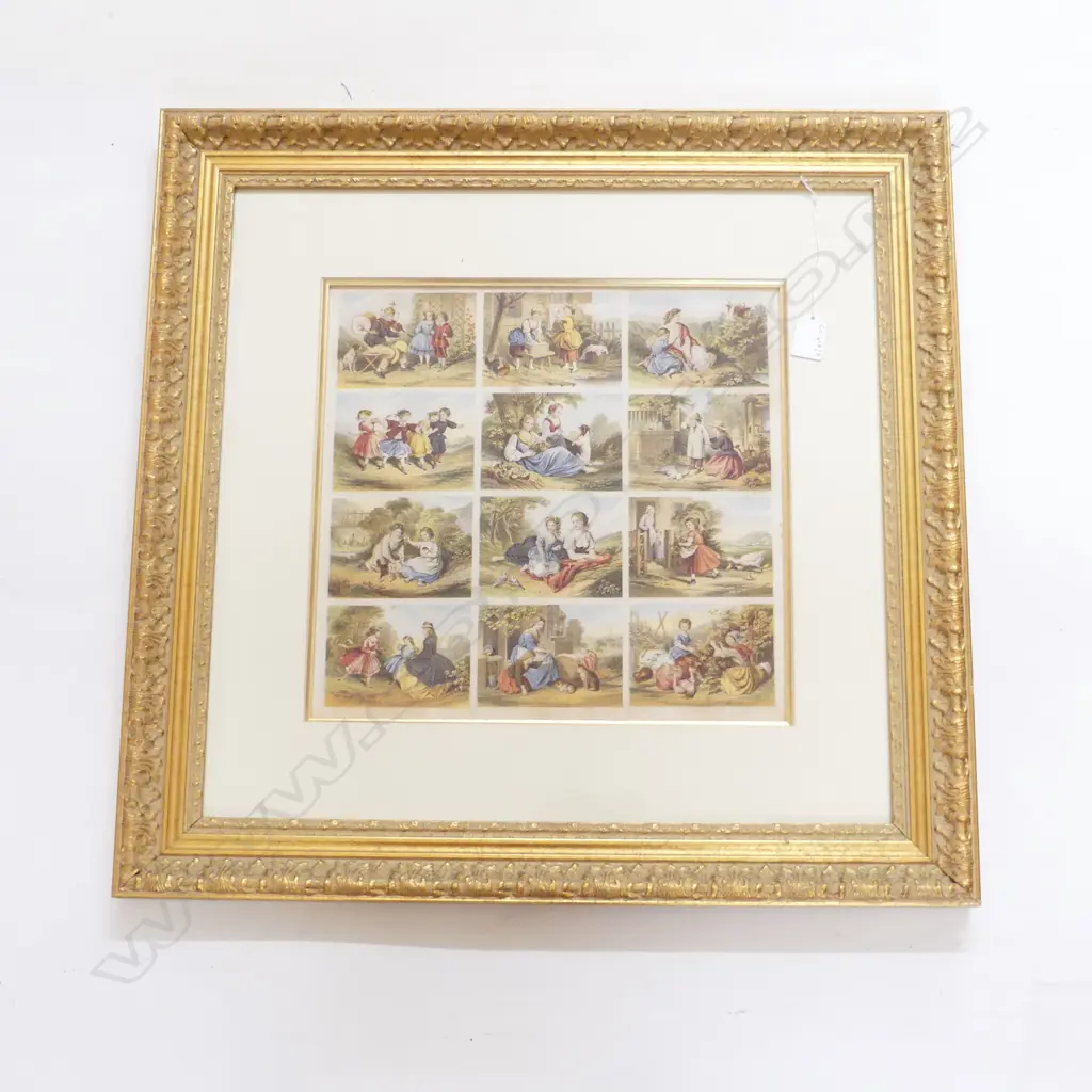 12 BAXTER STYLE PRINTS IN GOLD FRAME 335x350mm Image 1++
