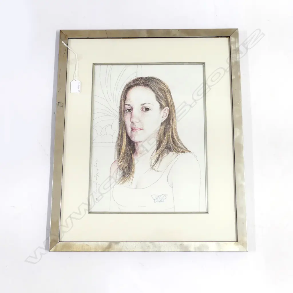 MARY MCINTYRE PORTRAIT OF A GIRL framed 370 x 270 mm Image 1++