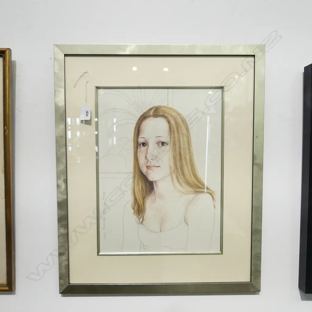 MARY MCINTYRE PORTRAIT OF A GIRL framed 370 x 270 mm Image 1++