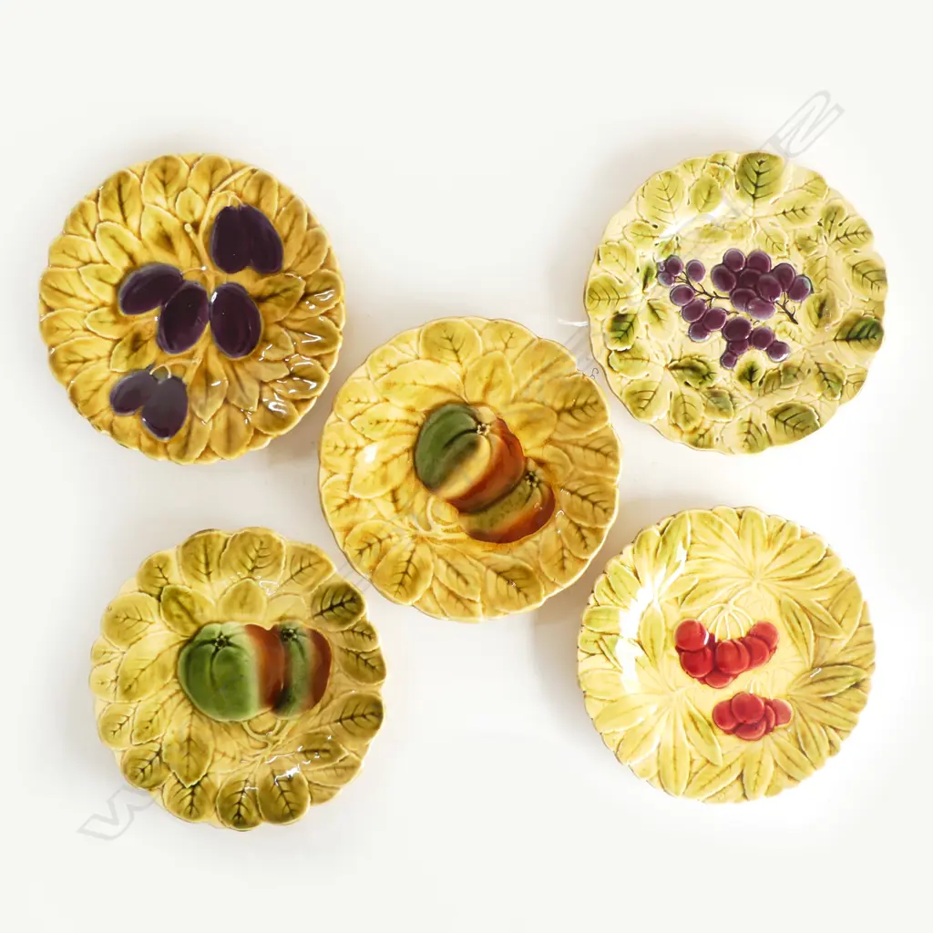 5 SARREGUEMINES MAJOLICA SIDE PLATES 195mm dia Image 1++