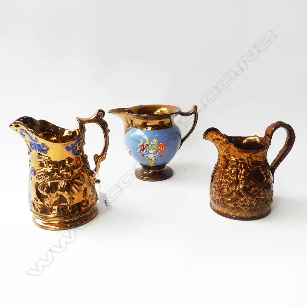 3 LUSTRE JUGS w. DANICO VASE (4) H.195mm Image 1++