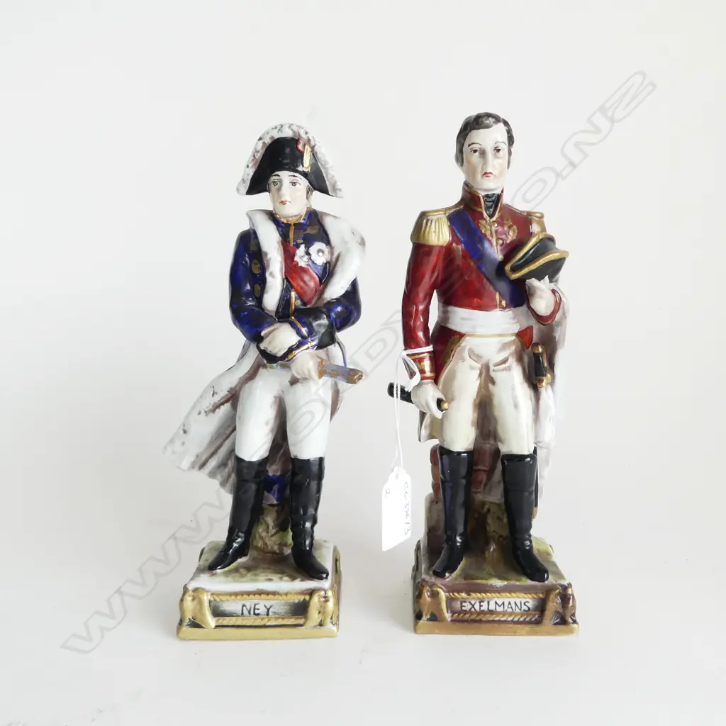 2 SCHEIBE ALSBACH PORCELAIN FIGURES; MARSHAL NEY & EXELMANS H.225mm  Image 1++