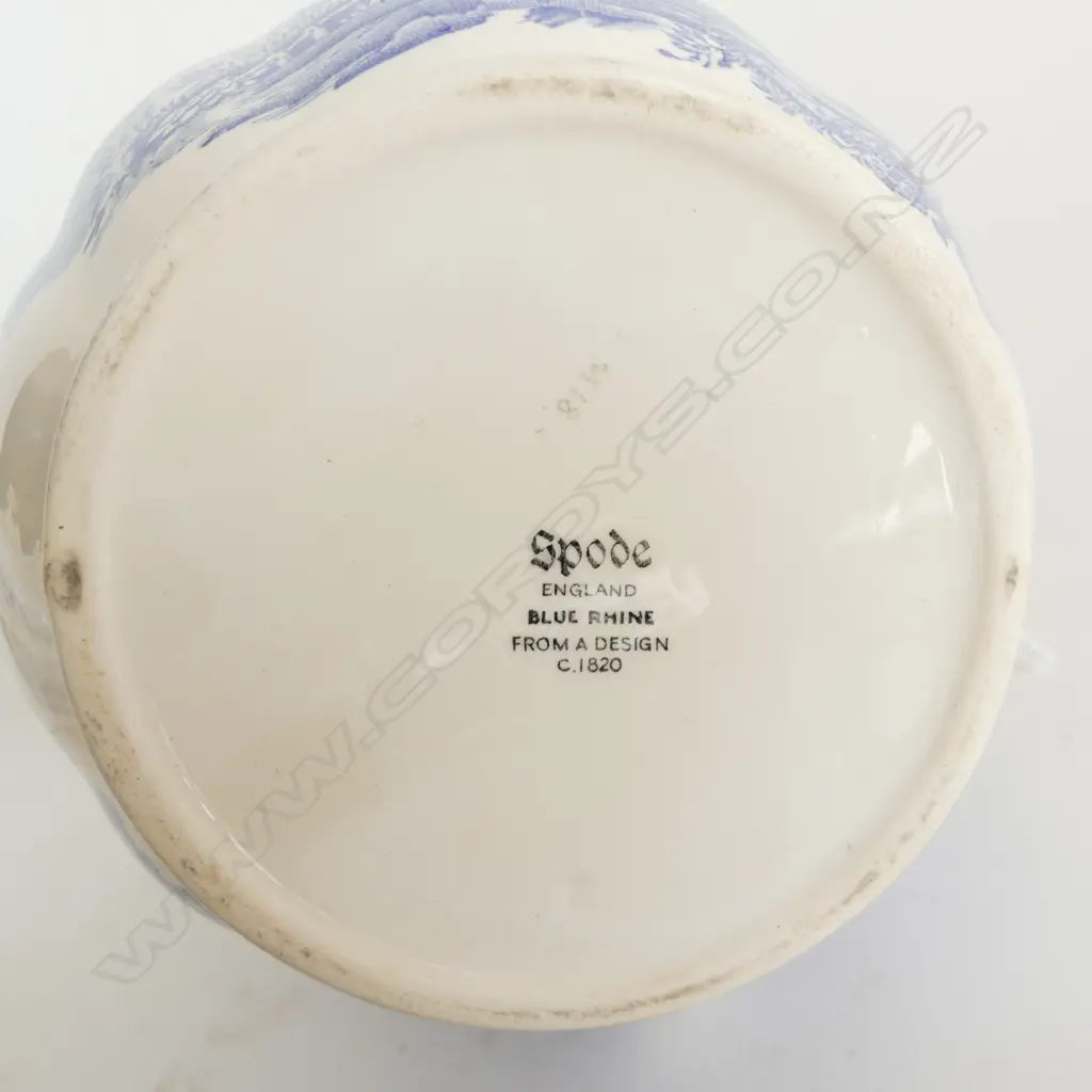 4 PCES; SPODE JUG, WILLOW SOAP DISH, 19thC LIDDED SUGAR BOWL, 19a ADDRESS PLAQUE 150x210mm Image 1++
