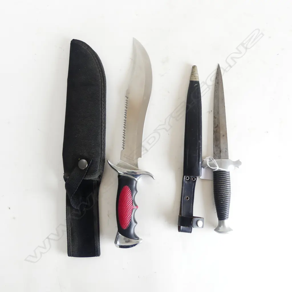 GERMAN STILETTO DAGGER w. ORIGINAL SHEATH, & OTHER BLADE; L.350mm Image 1++