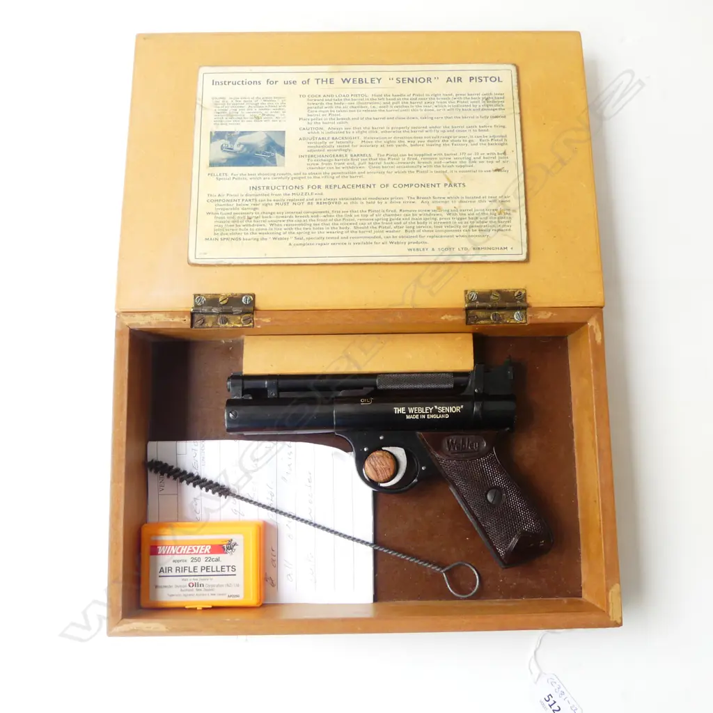 'THE WEBLEY "SENIOR"' AIR PISTOL, BOXED L.210mm Image 1++