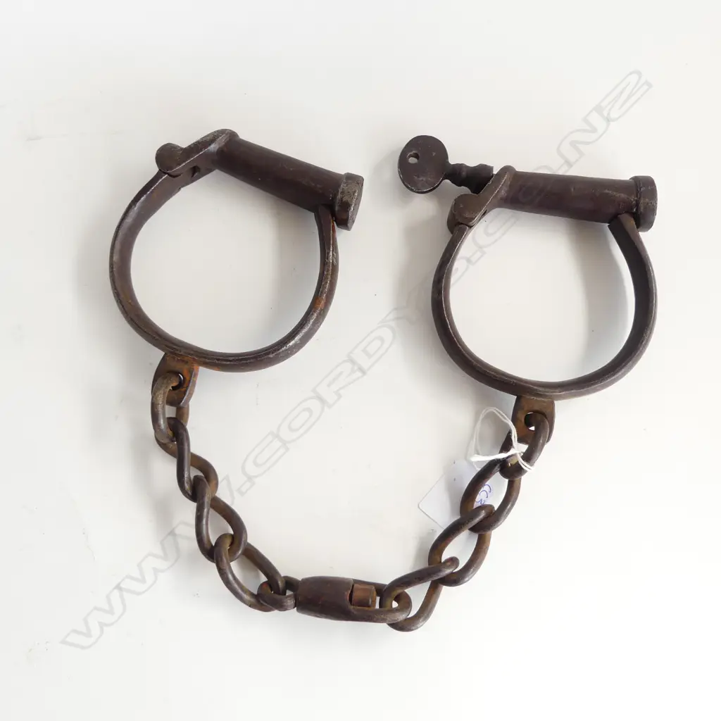C. 19thC SHACKLES w. KEY; L.530mm Image 1++