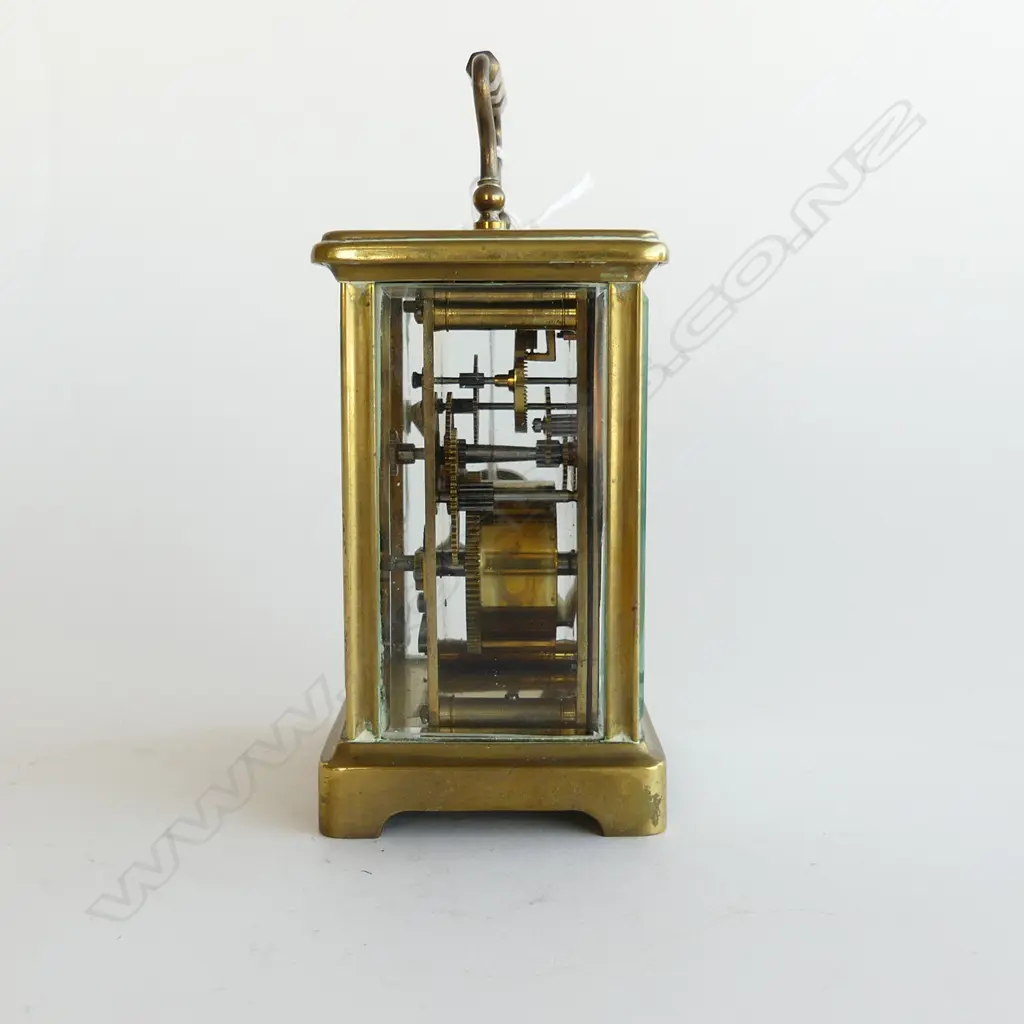 FRENCH CARRIAGE CLOCK w. KEY, G.H. STAMP to BASE. H.110mm Image 1++