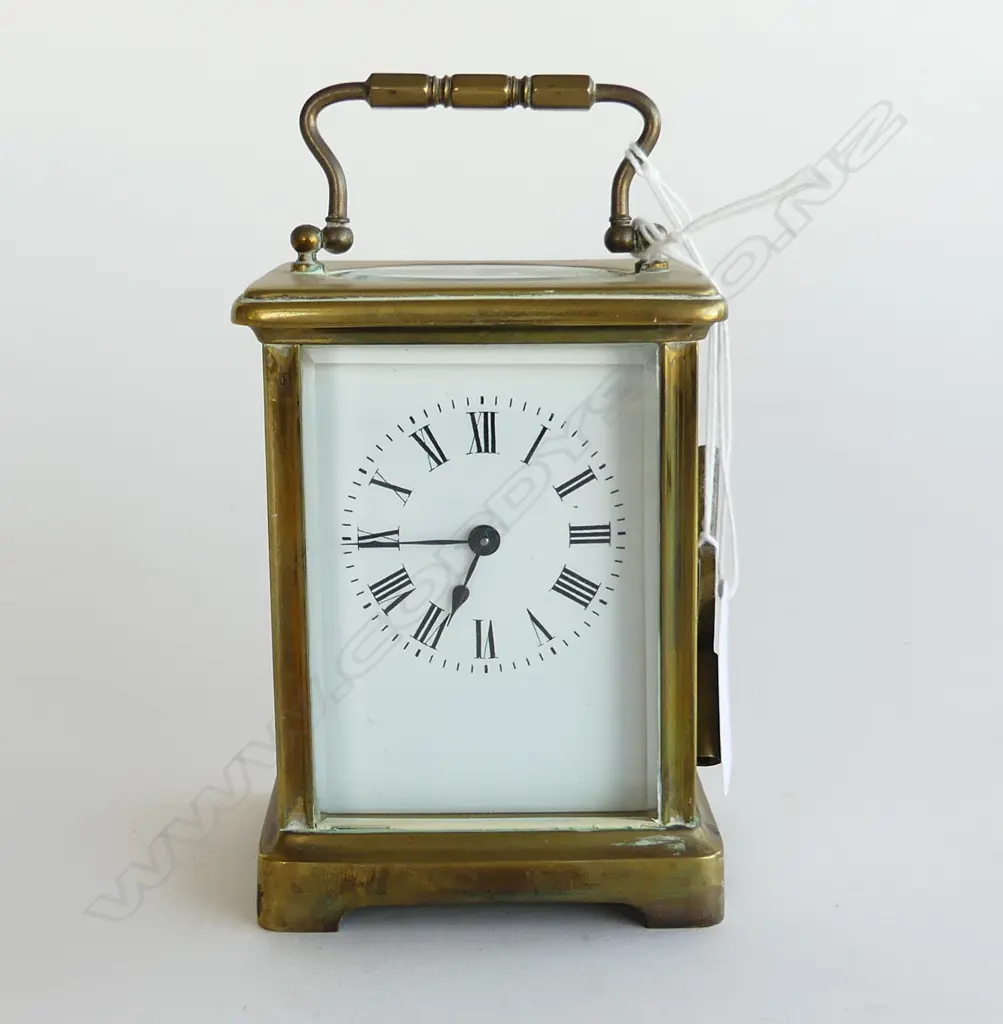 FRENCH CARRIAGE CLOCK w. KEY, G.H. STAMP to BASE. H.110mm Image 1++