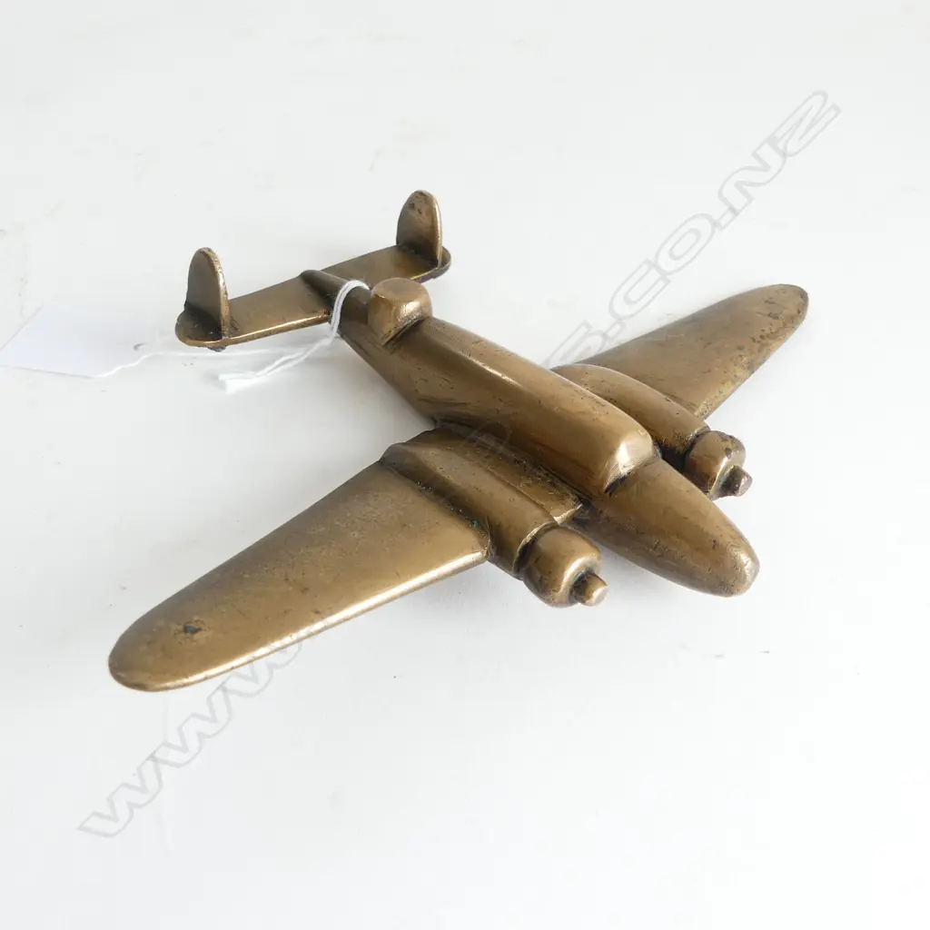 VINTAGE BRASS FIGHTER PLANE W.180mm Image 1++