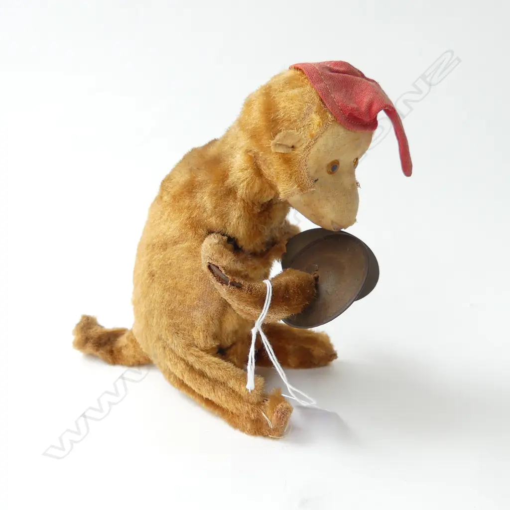 TIN TOY CLOCKWORK MUSICAL MONKEY (WORKING) H.155mm Image 1++