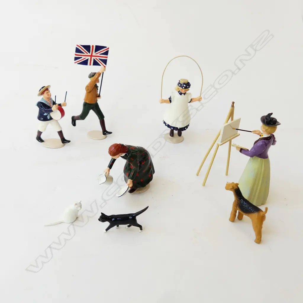 5 BOXED IMPERIAL PRODUCTION N.Z.'TOWN AND AROUND' LEAD FIGURINES; INCL. Girl with Skipping Rope Image 1++