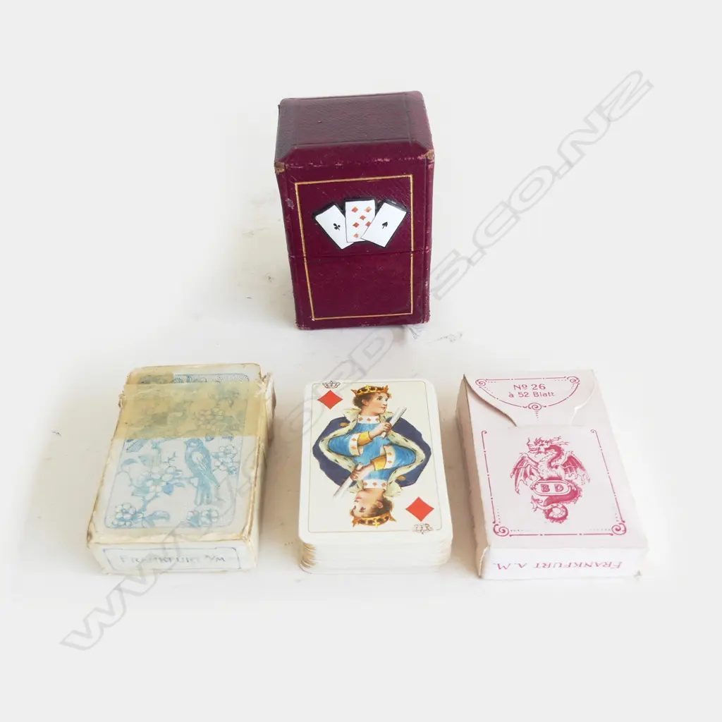 MINITURE PACKS OF PLAYING CARDS NO25 & 26 BY DONDORF GERMANY 1908 TO 1930 IN TRAVEL BOX H60 Image 1++