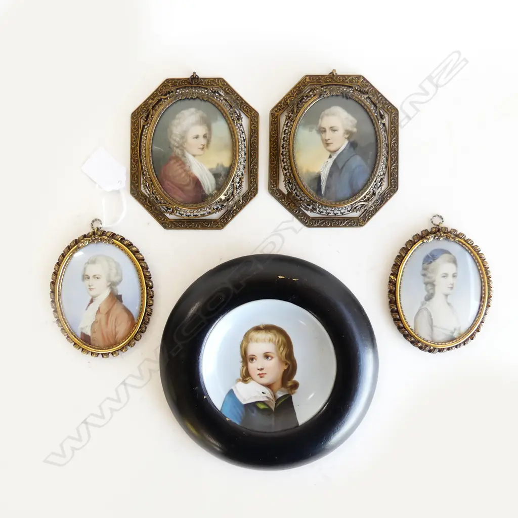 5 PORTRAIT MINIATURES (2 PRS + 1 170mm dia) Image 1++