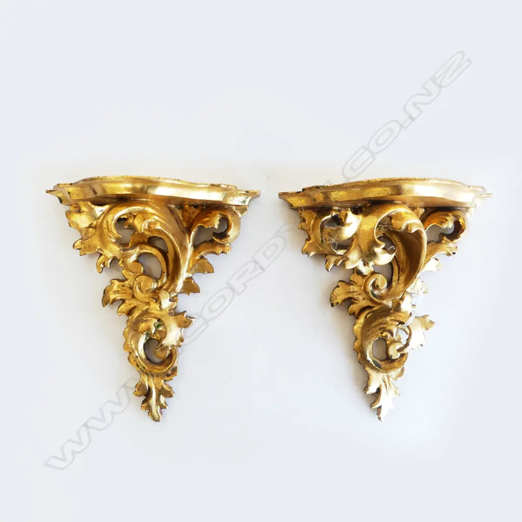 2 GILTWOOD WALL SCONCES H.190mm Image 1++