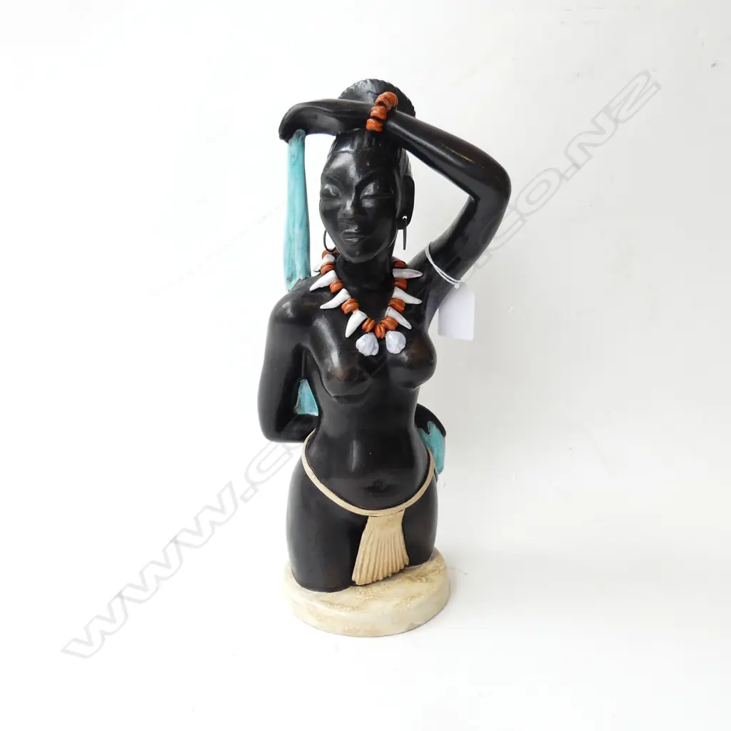 CERAMIC ANZENGRUBER AUSTRIAN AFRICAN FIGURE H.300mm Image 1++