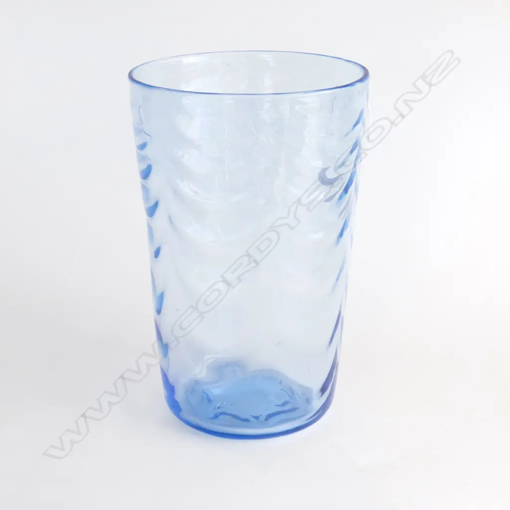 A Large Whitefriars Wave Ribbed Vase Designed by Marriott Powell c.1920 height 260mm Image 1++