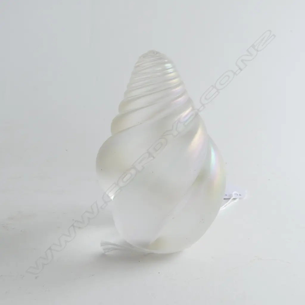 LUSTRE SPIRAL ART GLASS PAPERWEIGHT SIGNED C. WALTERS '18 H.100mm Image 1++