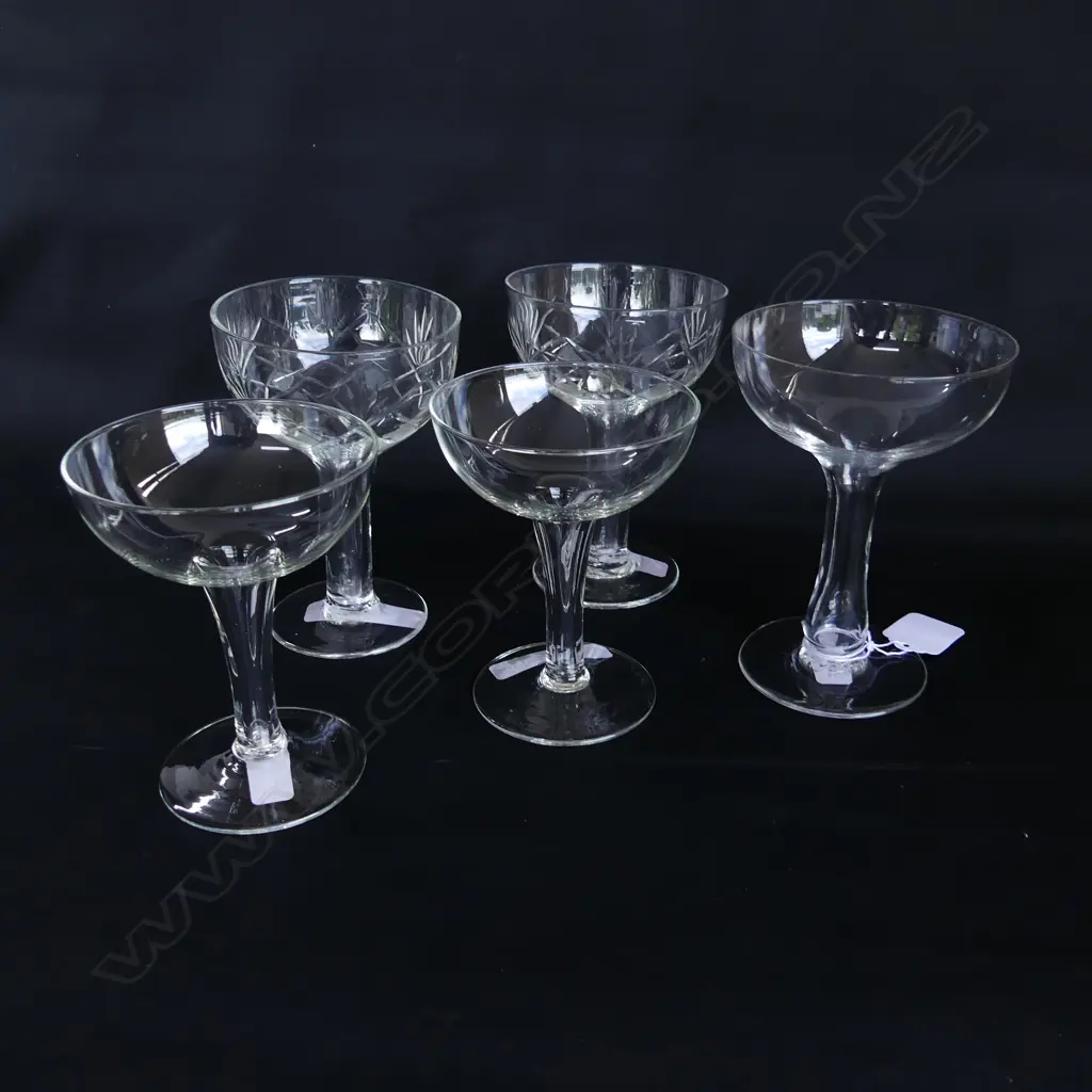 2 PRS + 1 HOLLOW STEMED CHAMPAGNE GLASSES Image 1++
