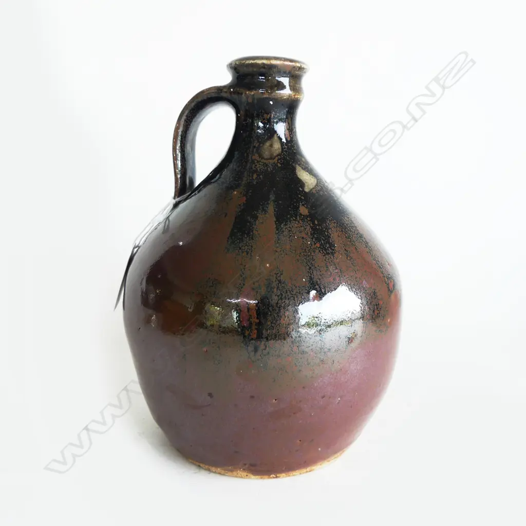 BARRY BRICKELL (1935-2016) STONEWARE FLAGON, TENMOKU GLAZE, CIPHER MARK TO BASE, H.200mm Image 1++