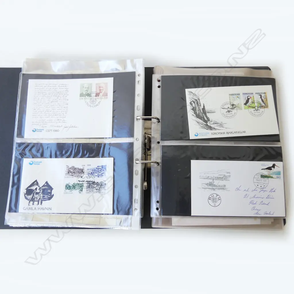 STAMP ALBUM FIRST DAY COVERS & SHEETS OF WORLD UNUSED STAMPS Image 1++