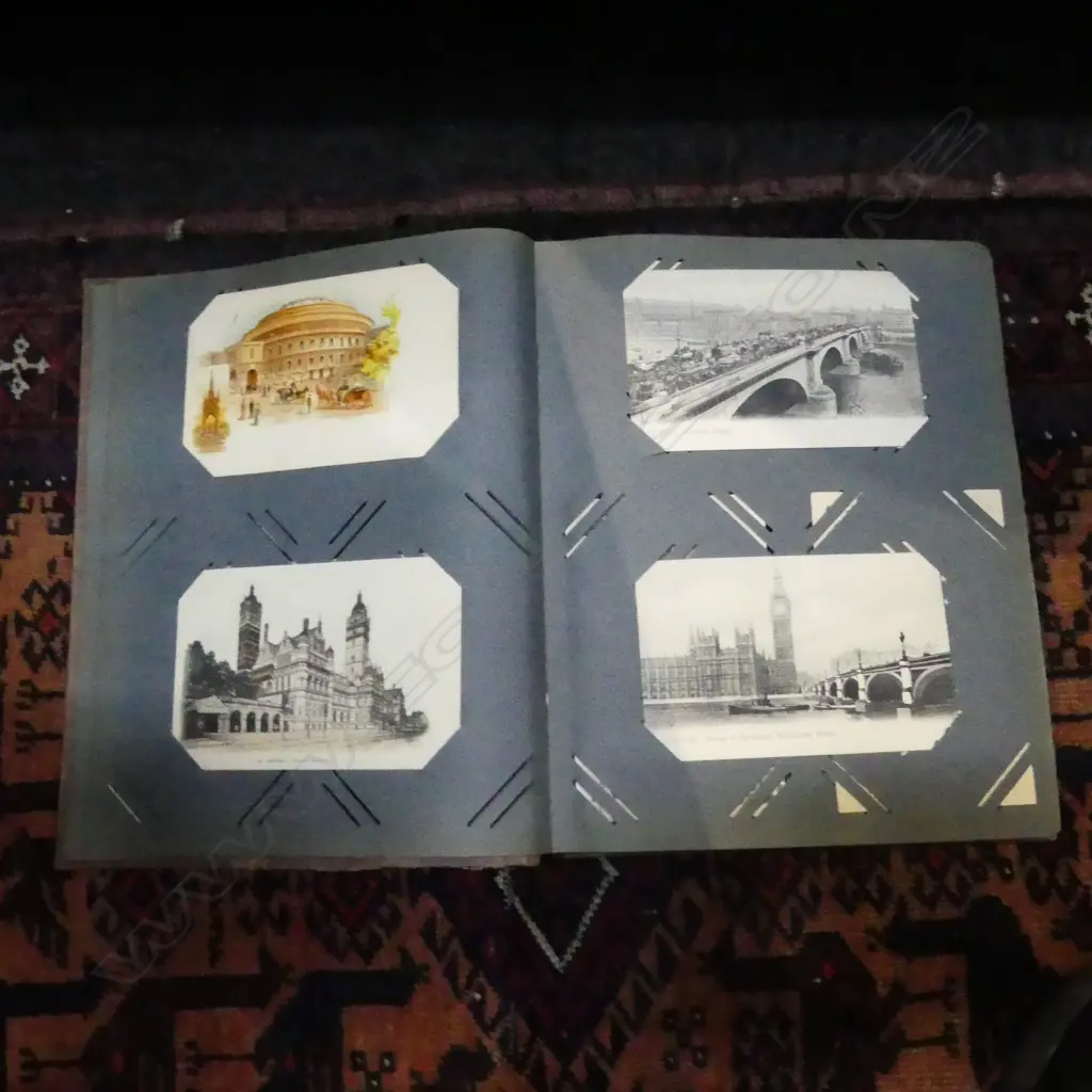 EDWARDIAN POSTCARD ALBUM 70 ENGLISH POSTCARDS Image 1++