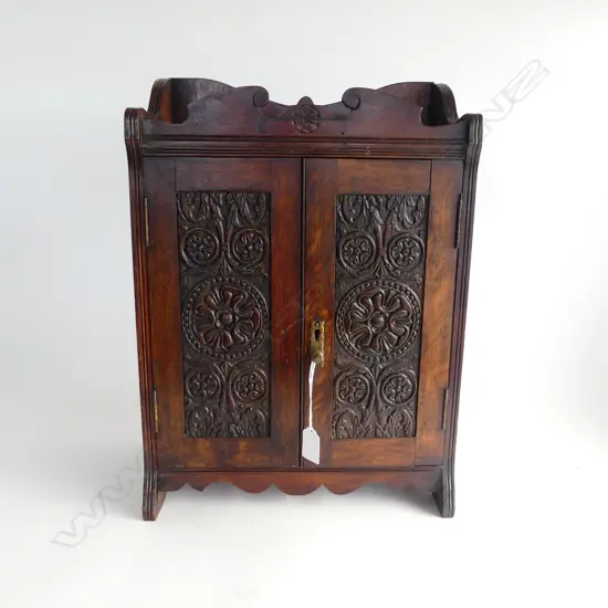 EWARDIAN MAHOGANY SMOKERS CABINET w fitted interior H.440mm