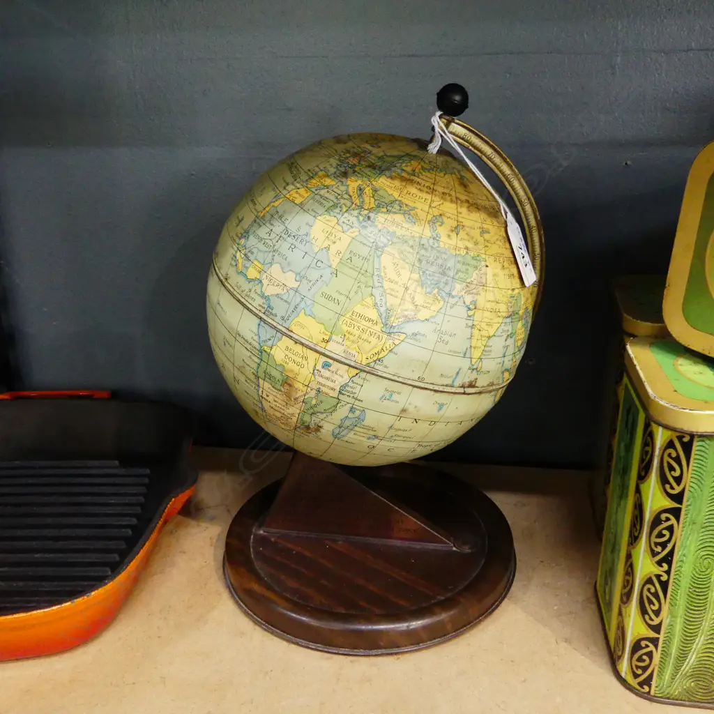 VINTAGE WORLD GLOBE H.290mm Image 1++