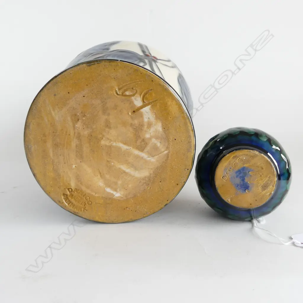 2 DANICO DANISH STUDIO POTTERY VASES 70MM &275MM TALL Image 1++