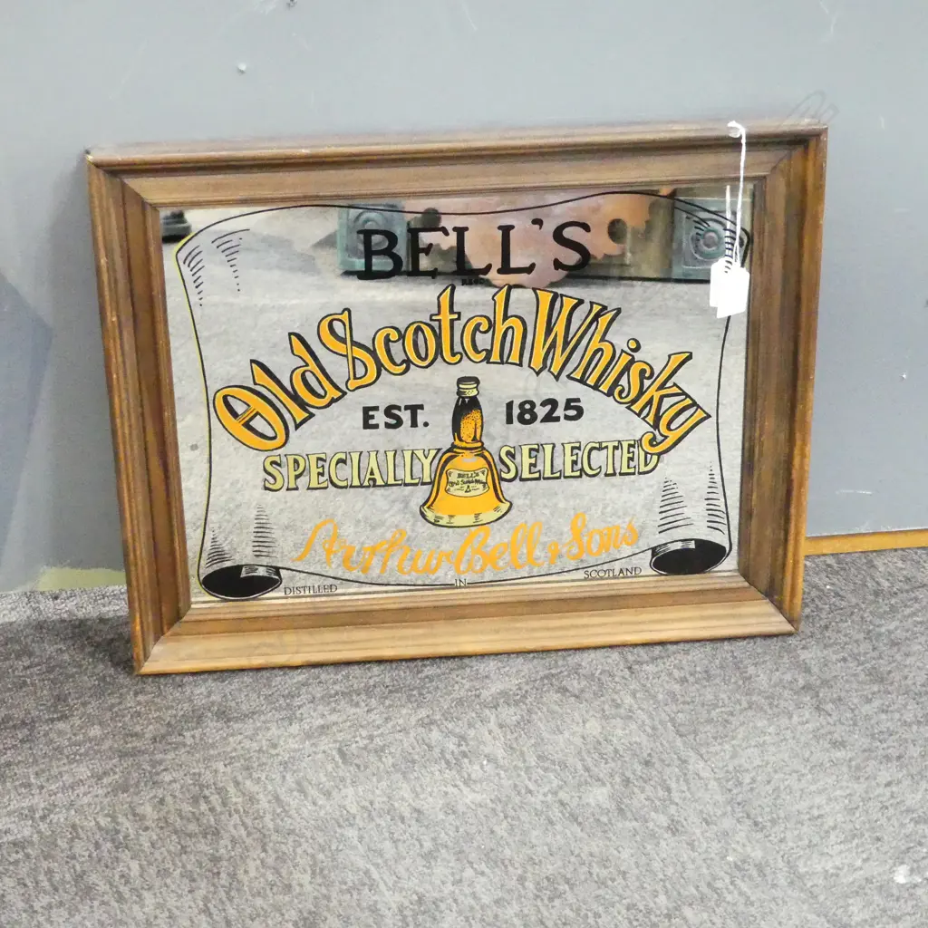 'BELL’S WHISKEY' BAR MIRROR 290x400mm Image 1++