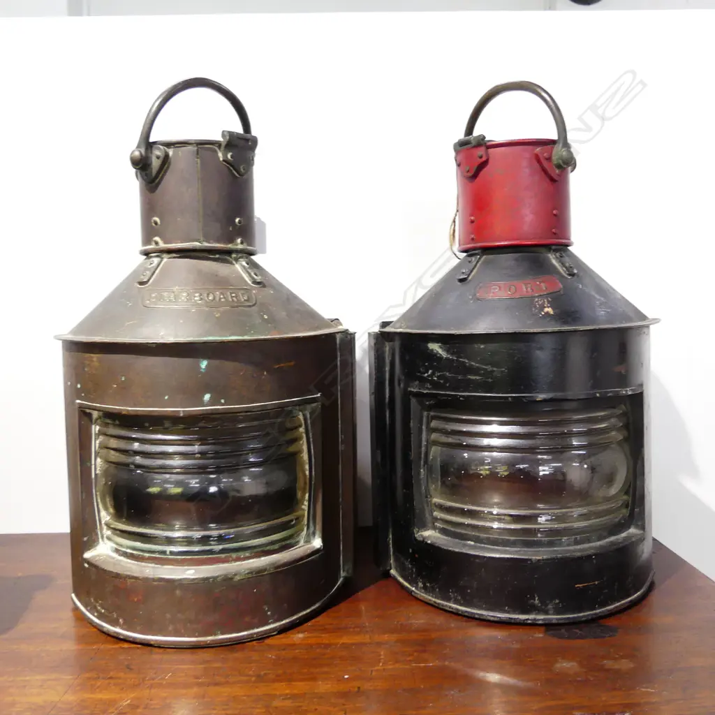 PR LARGE SHIPS LANTERNS; PORT & STARBOARD 270x250x470mm Image 1++