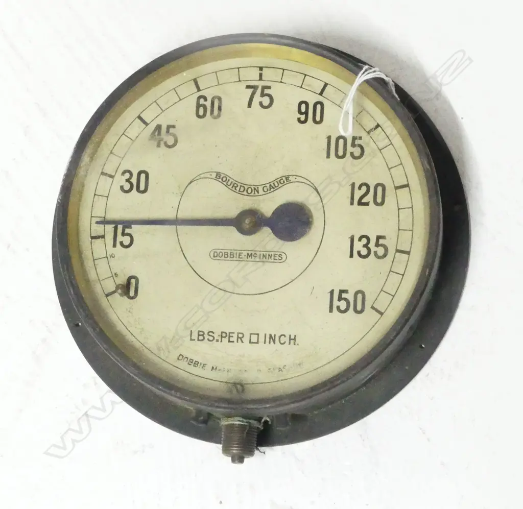 OLD DOBBIE McINNES 'BOURDON GAUGE' DIAL READS UP TO 150 LBS. PER sq INCH Dia.200mm Image 1++