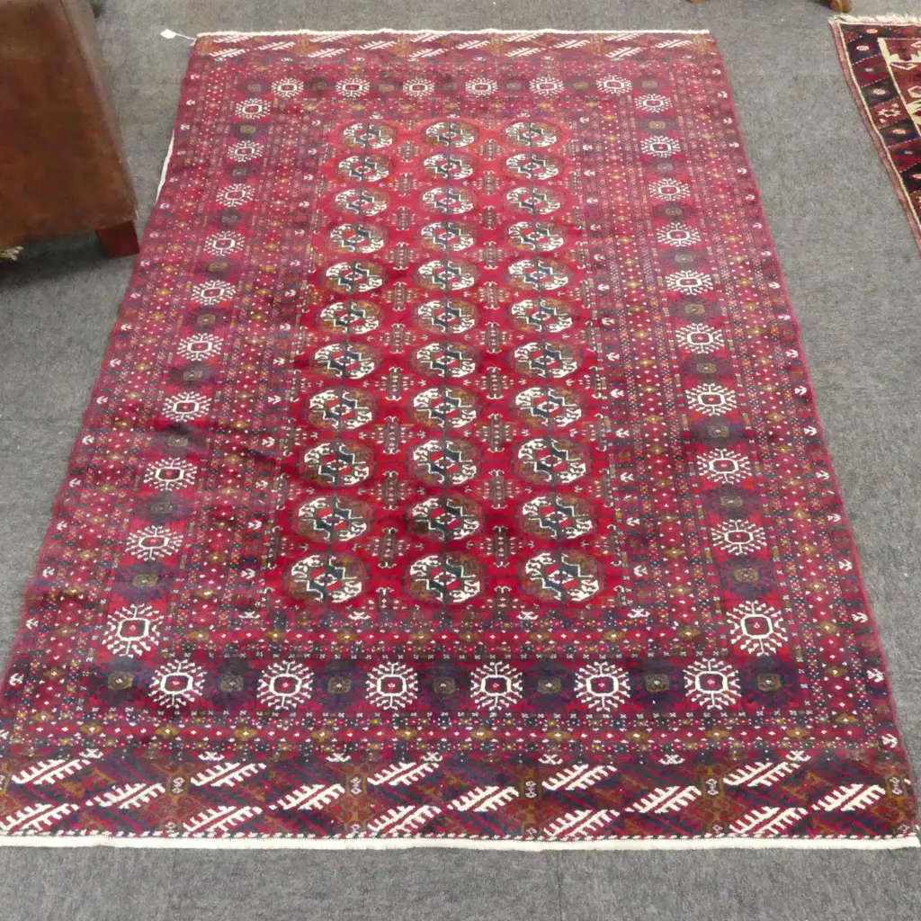 HAND KNOTTED ALL WOOL RUG w. NON SLIP UNDERLAY 1920x1290mm Image 1++