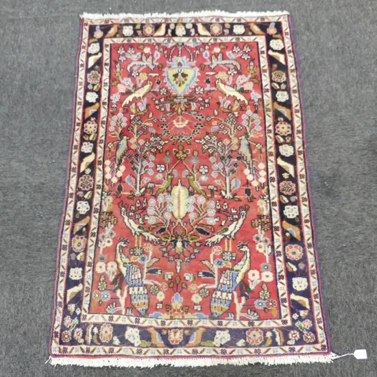 SML HAND KNOTTED WOOL PILE RUG 1200x790mm
